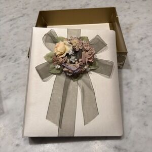 Beverly Clark Vintage 1996 Wedding Memories Photo Album Ivory Satin Floral Boxed